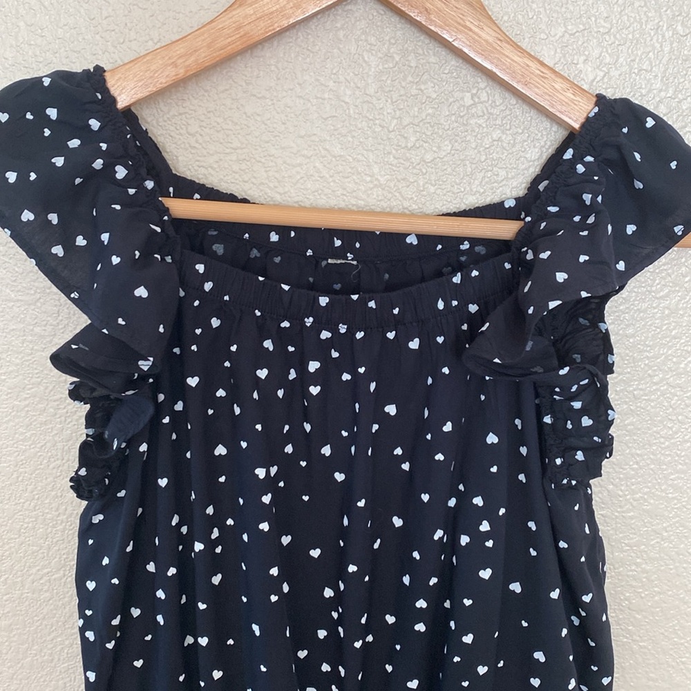 Girls black with white hearts jumpsuit size 14